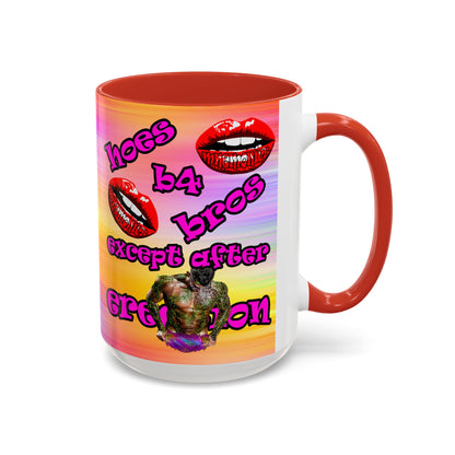hoes b4 bros - Accent Mug (color blur)