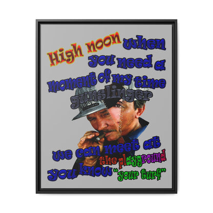 high noon - framed canvas art (light grey)