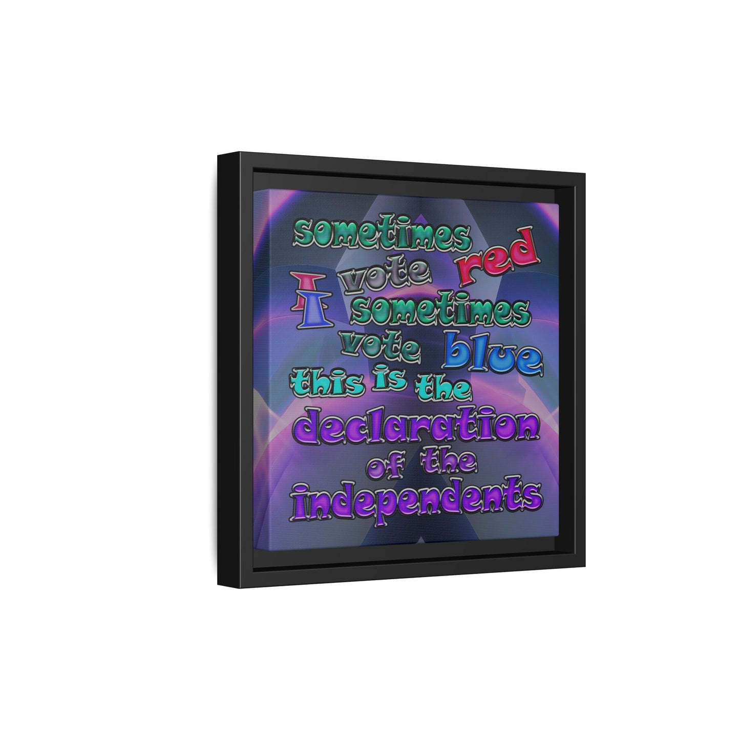 declaration of the independents - framed canvas art (grey-pink wave)