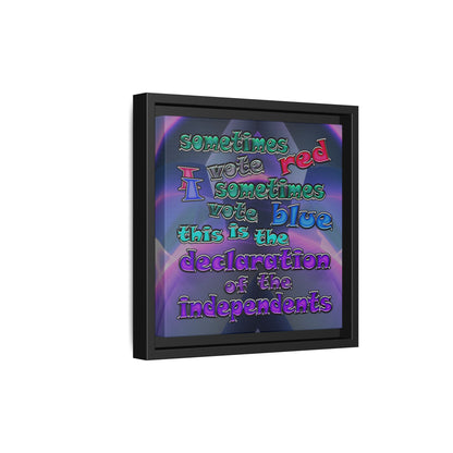 declaration of the independents - framed canvas art (grey-pink wave)