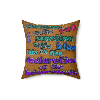 declaration of the independents - Spun Polyester Square Pillow - (dichromatic brown papyrus)