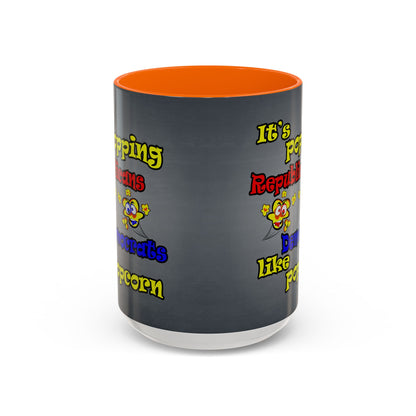 popping like popcorn - Accent Mug (grey-light grey)