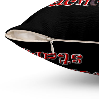defy conquer reach - Spun Polyester Square Pillow - (black)