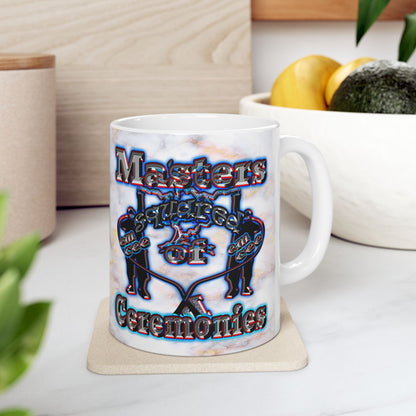 em cee squared - White Mug (white marble)