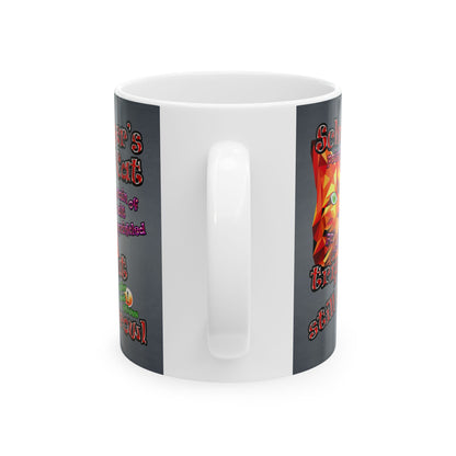 schrodinger's cat - White Mug (grey-light grey)