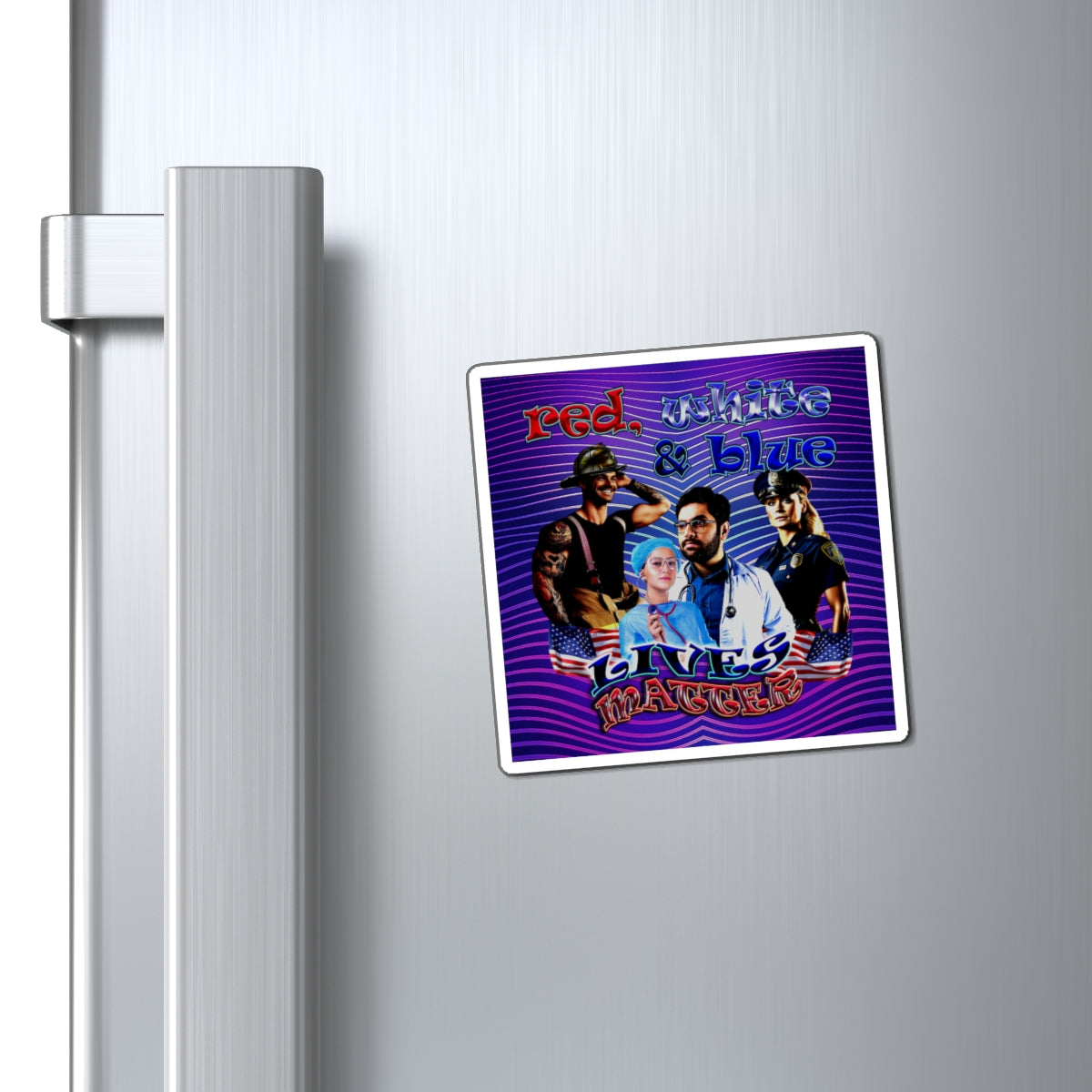 rw&b lives matter - Magnets - (purple wave)