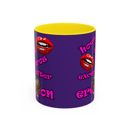 hoes b4 bros - Accent Mug (purple)
