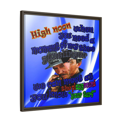 high noon - framed canvas art (blue-white wave)