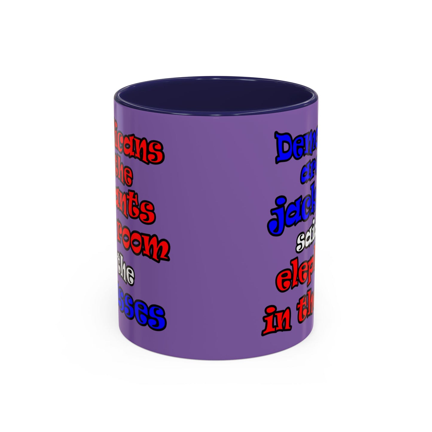 donkeys and elephants - Accent Mug (light purple)