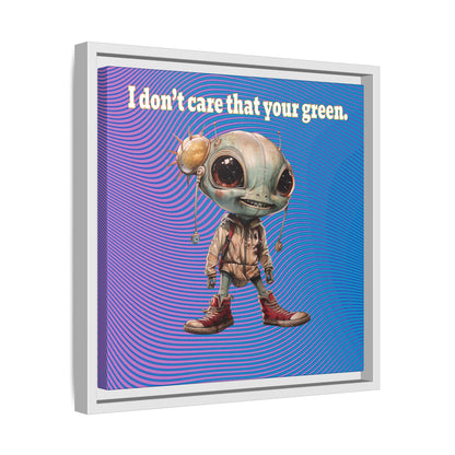 I don't care that your green - framed canvas art (light blue-purple wave)