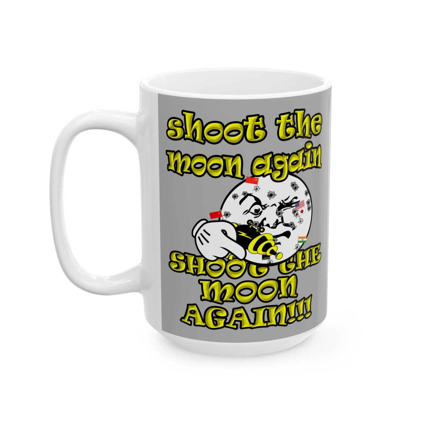 shoot the moon again - White Mug (light grey)
