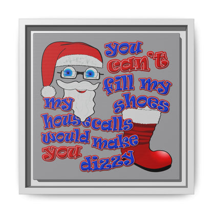 santa's shoes - framed canvas art (grey)