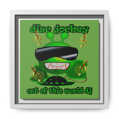 disc jockey - framed canvas art (green)