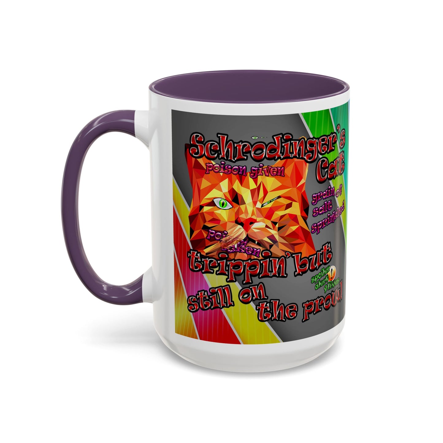schrodinger's cat - Accent Mug (rainbow split)
