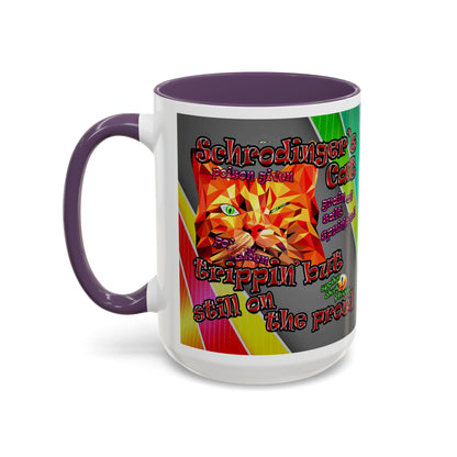 schrodinger's cat - Accent Mug (rainbow split)