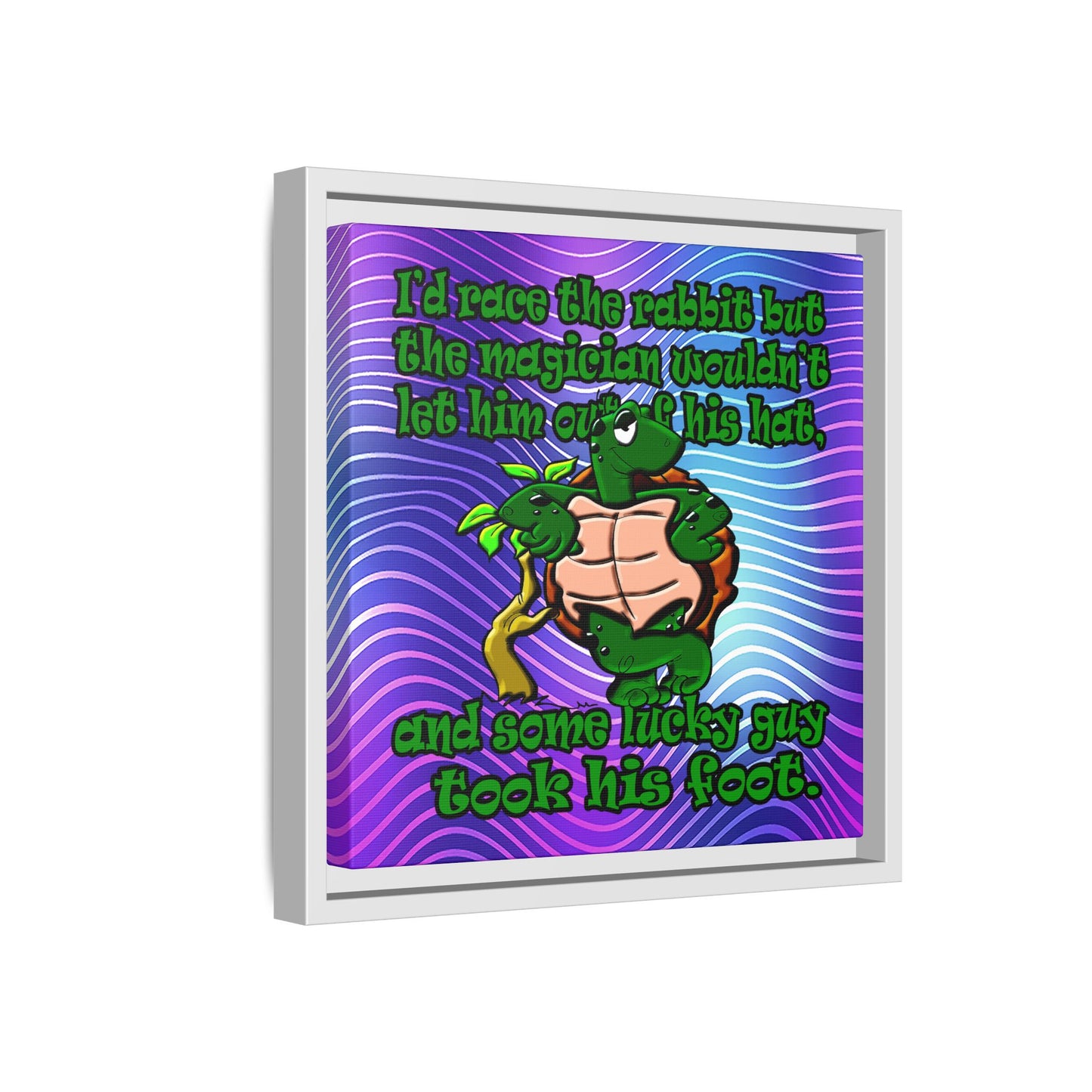 turtle race - framed canvas art (purple wave)