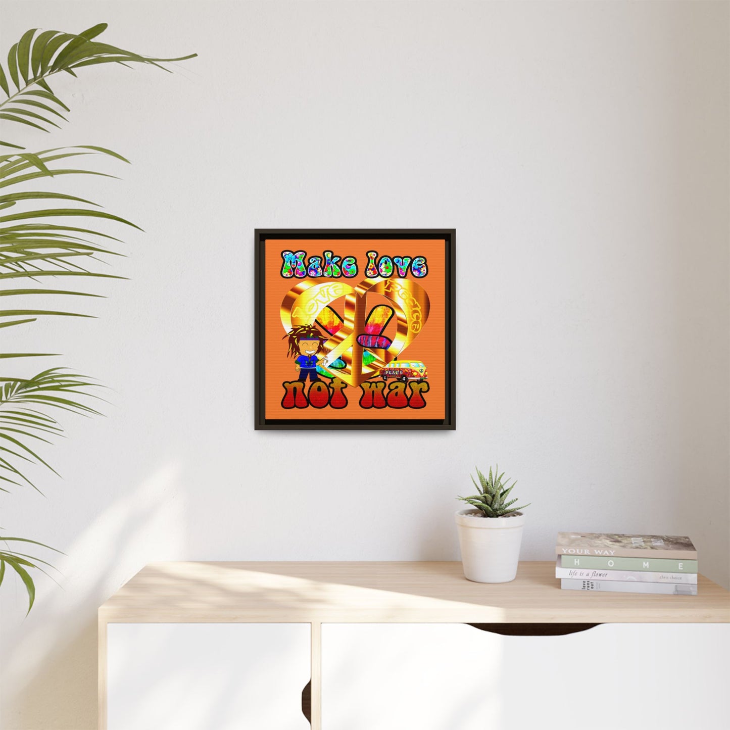 love peace - framed canvas art (crusta)