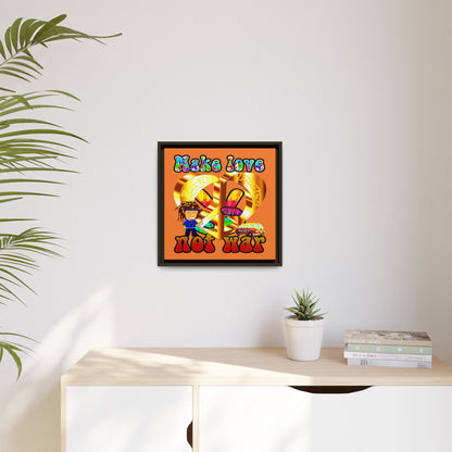 love peace - framed canvas art (crusta)