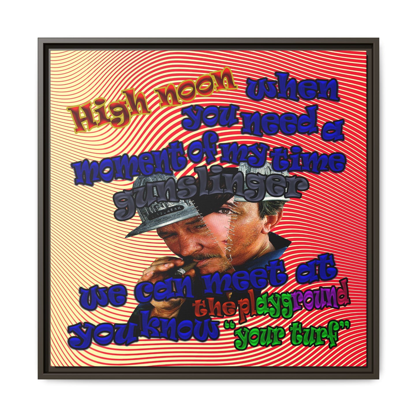 high noon - framed canvas art (yellow-orange wave)