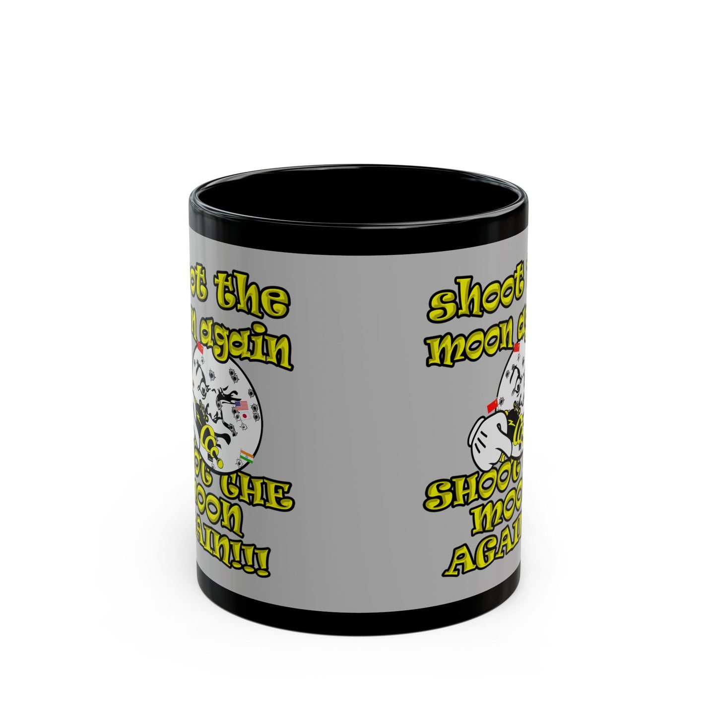 shoot the moon again - Black Mug (light grey)