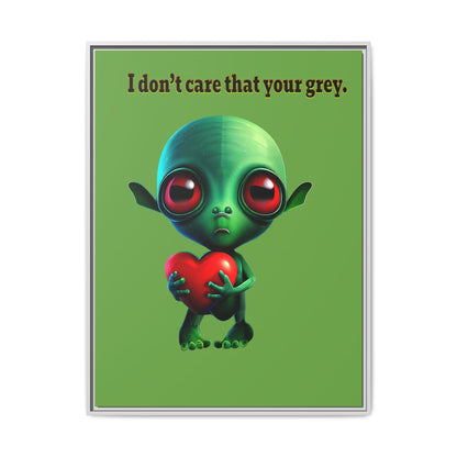 I don't care that your grey - framed canvas art (green)