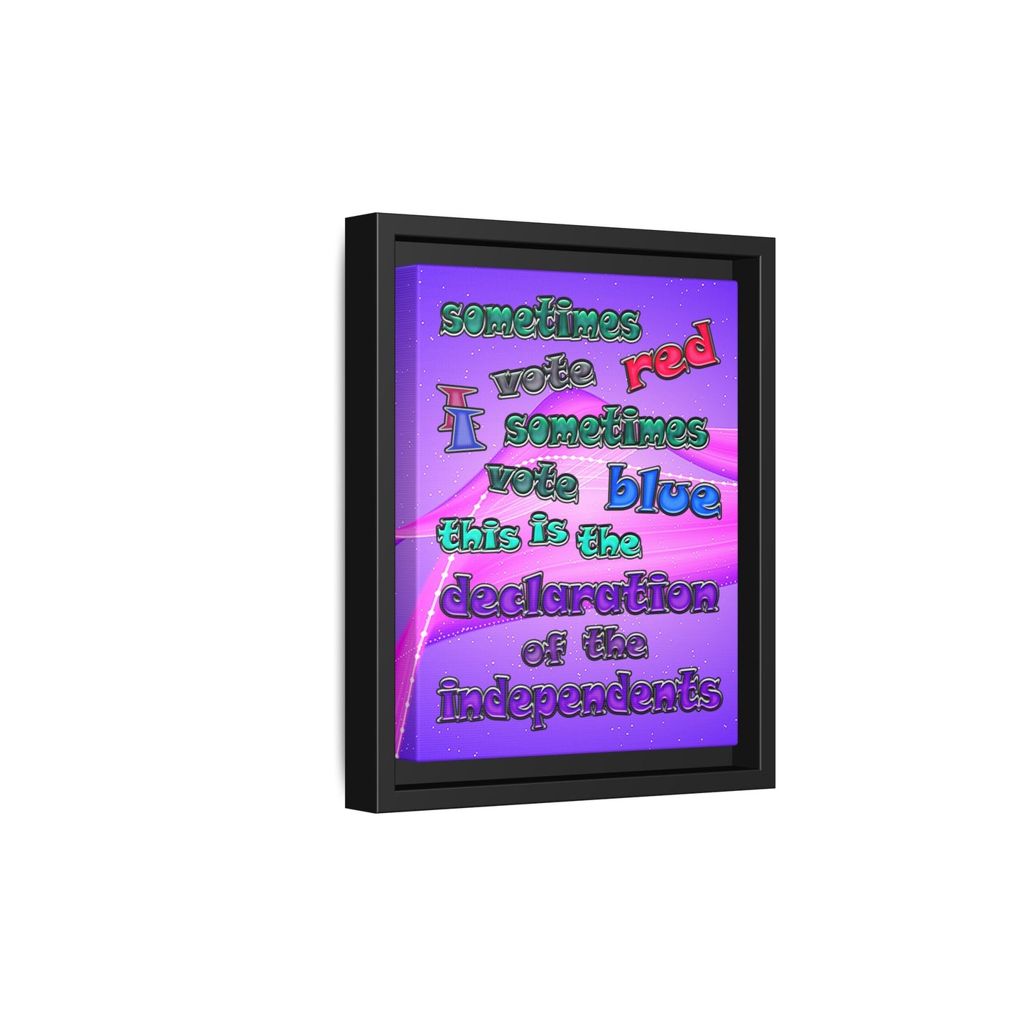 declaration of the independents - framed canvas art (purple-pink wave)