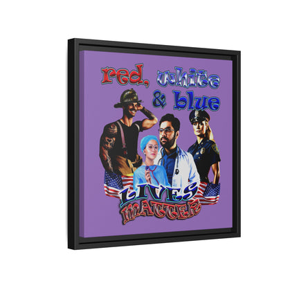 rw&b lives matter - framed canvas art (light purple)
