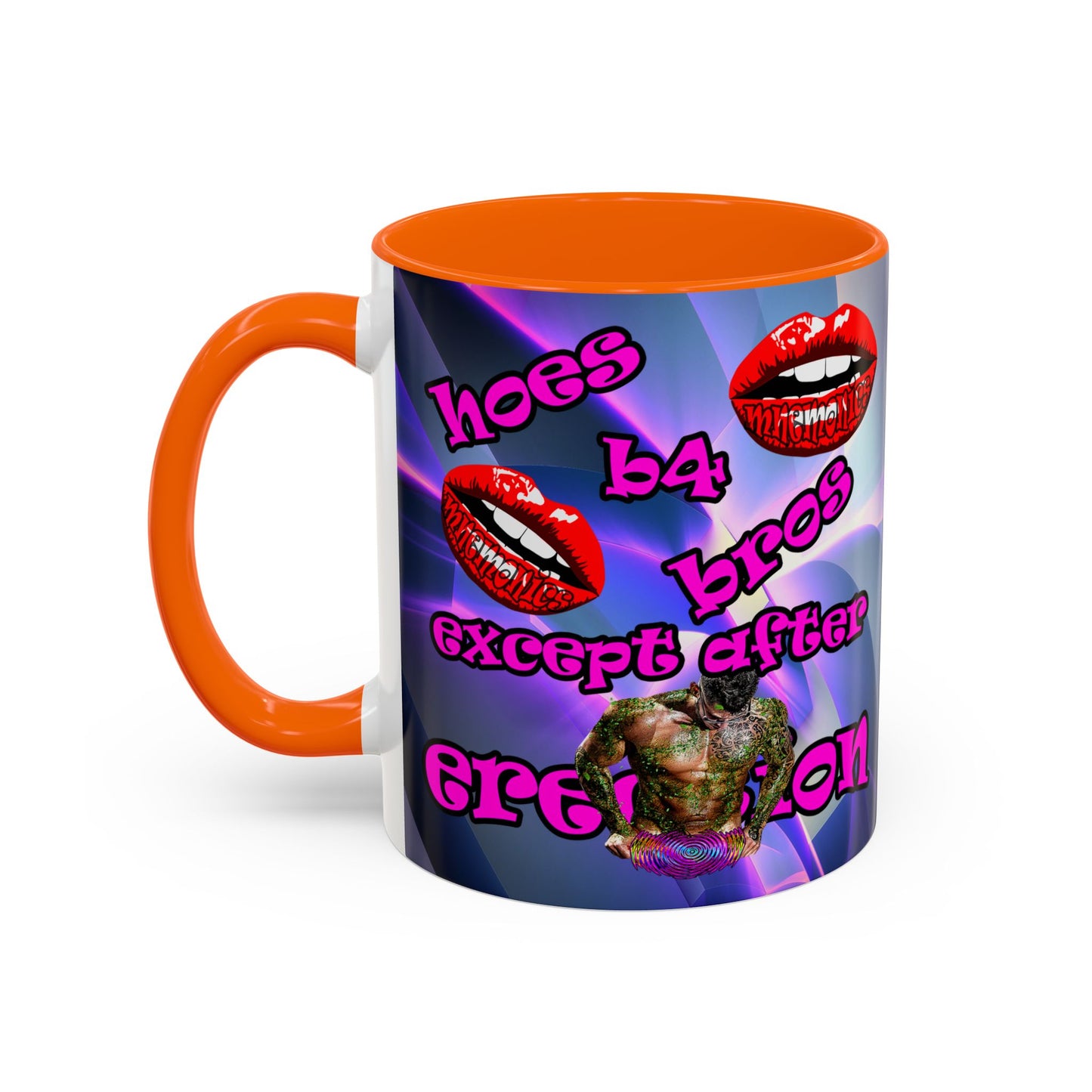 hoes b4 bros - Accent Mug (grey-pink wave)