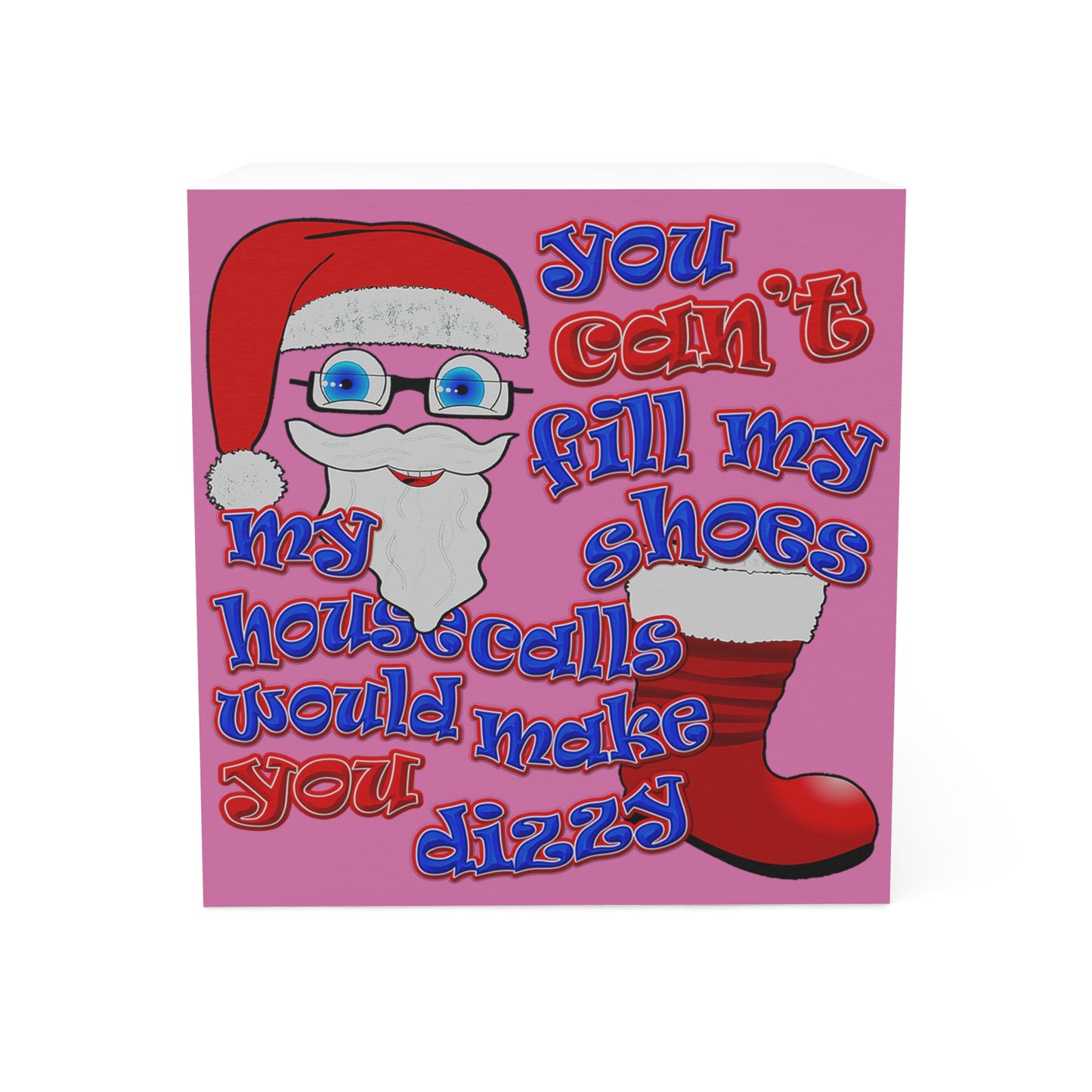santa's shoes - note cube (light pink)