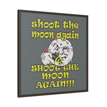 shoot the moon again - framed canvas art (dark grey)