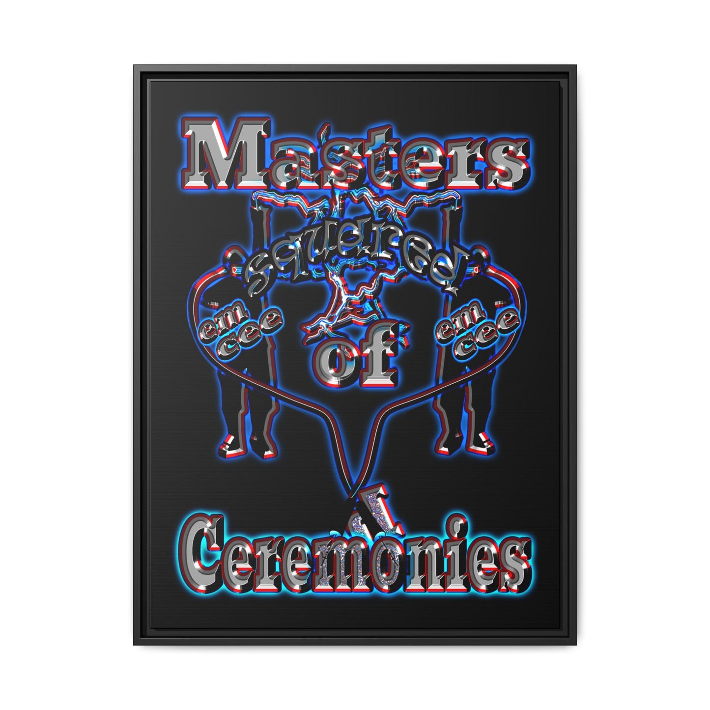 em cee squared - framed canvas art (black)
