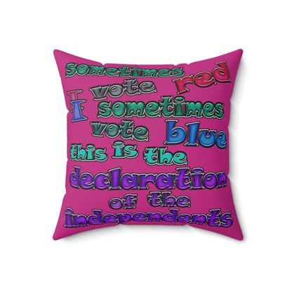 declaration of the independents - Faux Suede Square Pillow - (pink)