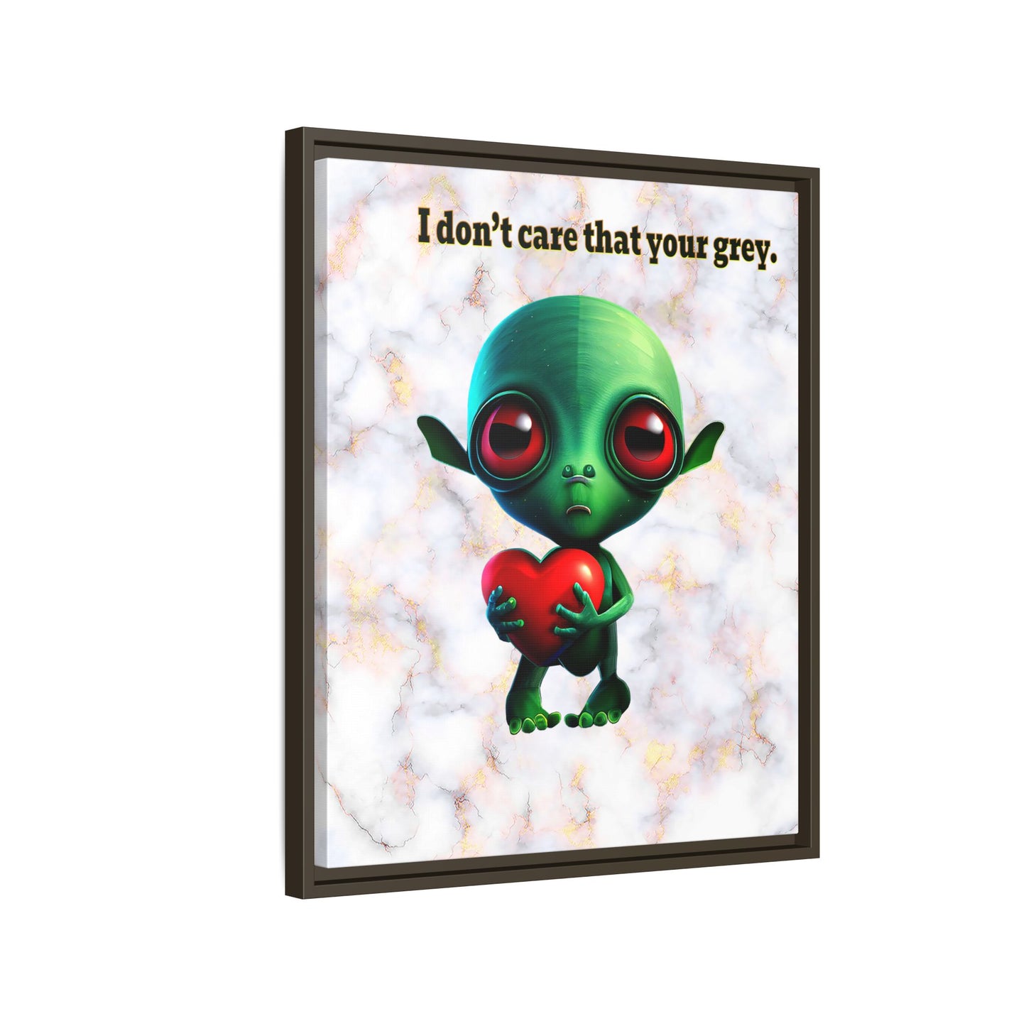 I don't care that your grey - framed canvas art (white marble)