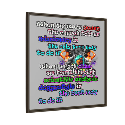 doggystyle - framed canvas art (light grey)