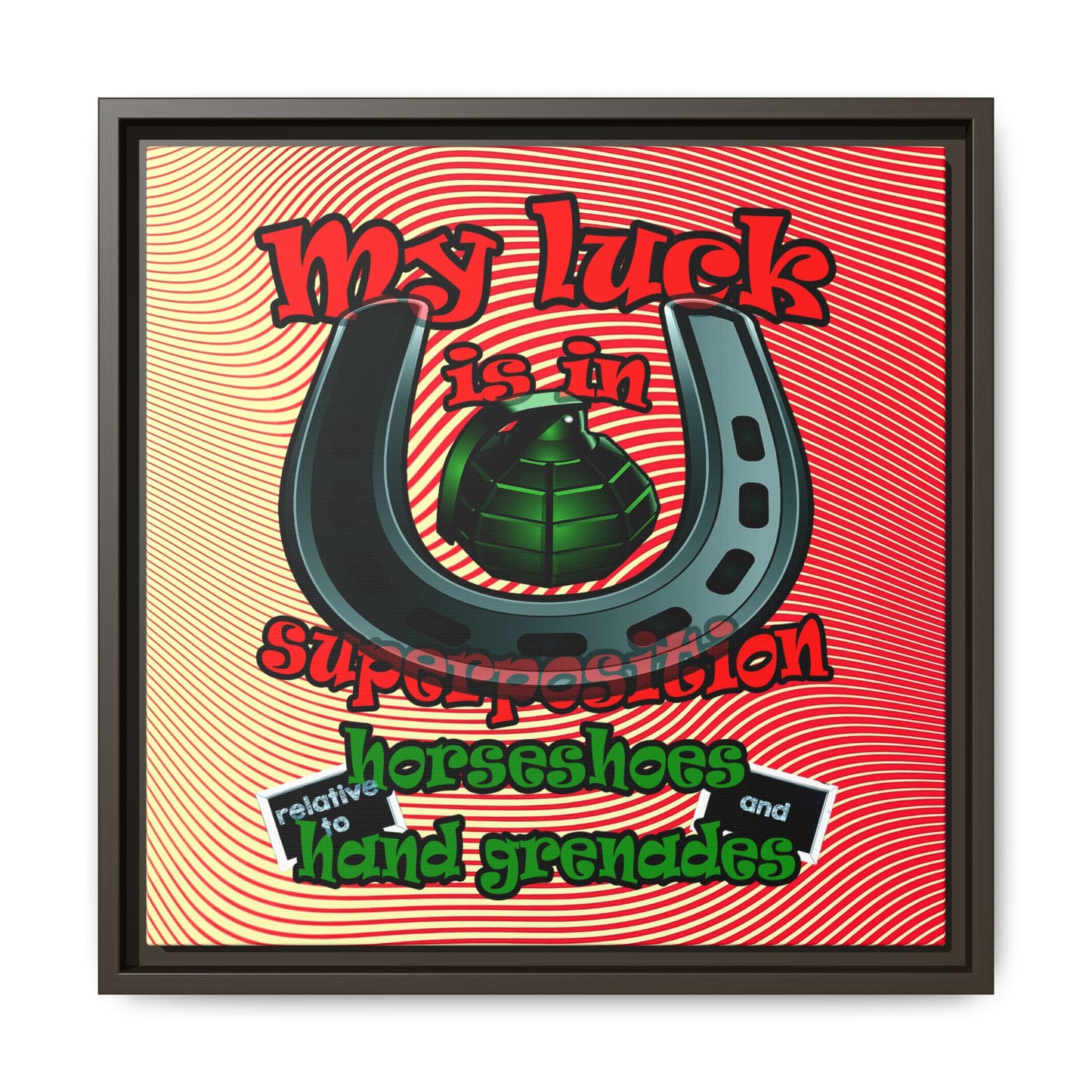 my luck - framed canvas art (yellow-orange wave)
