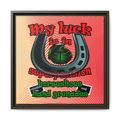 my luck - framed canvas art (yellow-orange wave)
