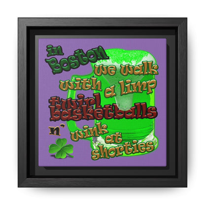 celtics logo - framed canvas art (light purple)