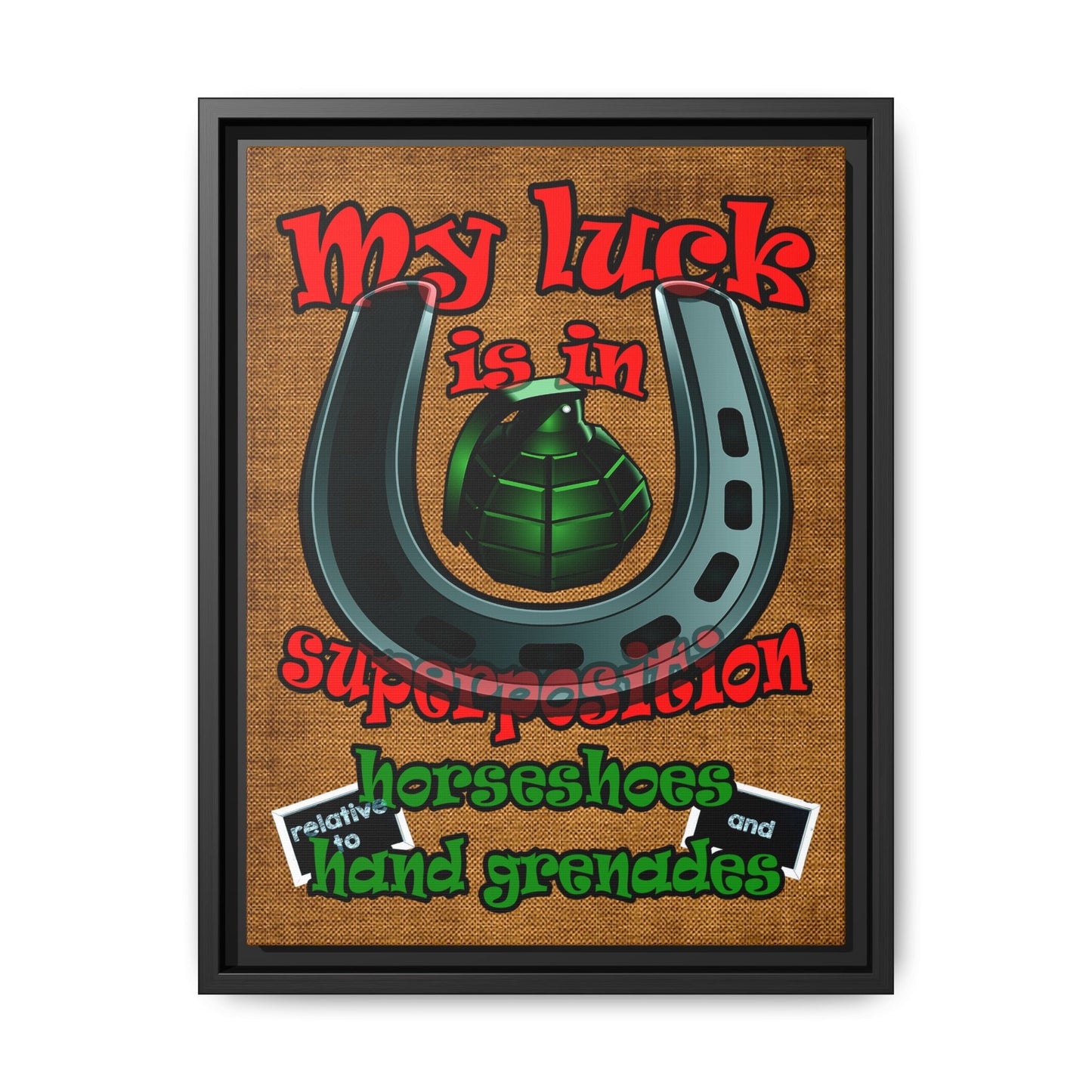 my luck - framed canvas art (brown papyrus)