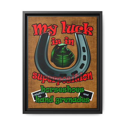 my luck - framed canvas art (brown papyrus)