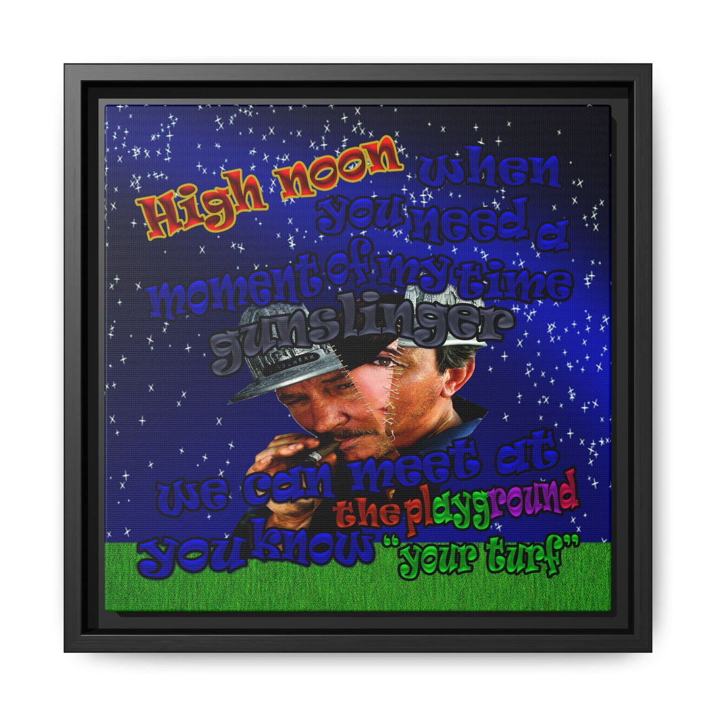 high noon - framed canvas art ('snoops' background)