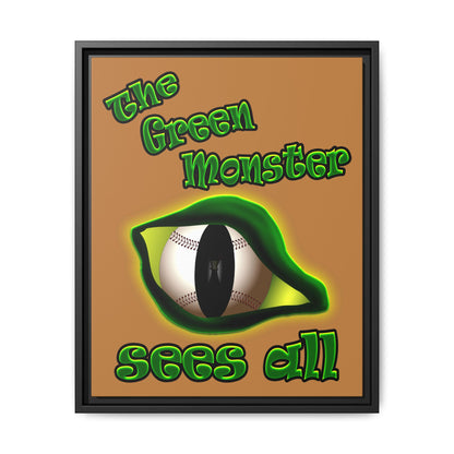 green monster - framed canvas art (light brown)