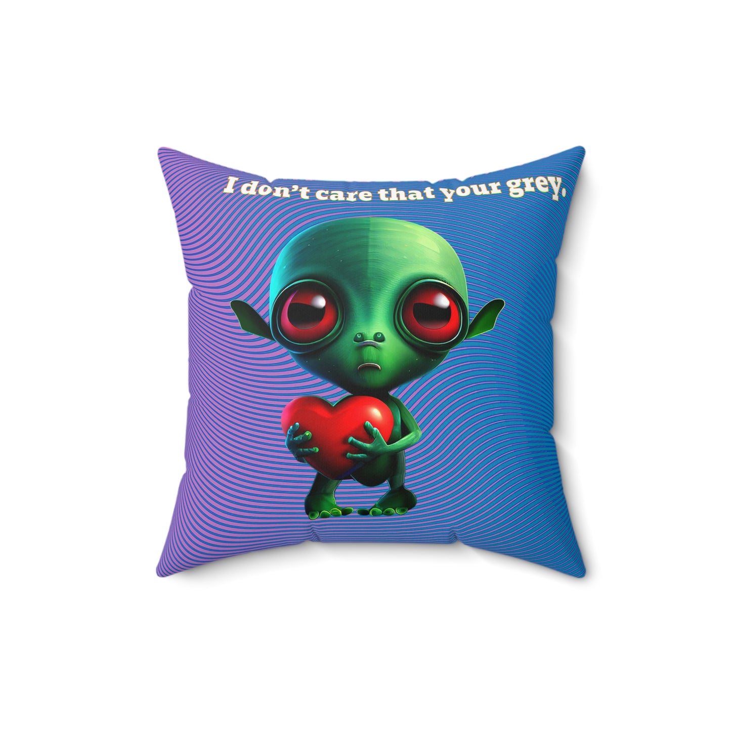 I don't care that your grey - Spun Polyester Square Pillow - (light blue-purple wave)