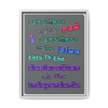 declaration of the independents - framed canvas art (dark grey)