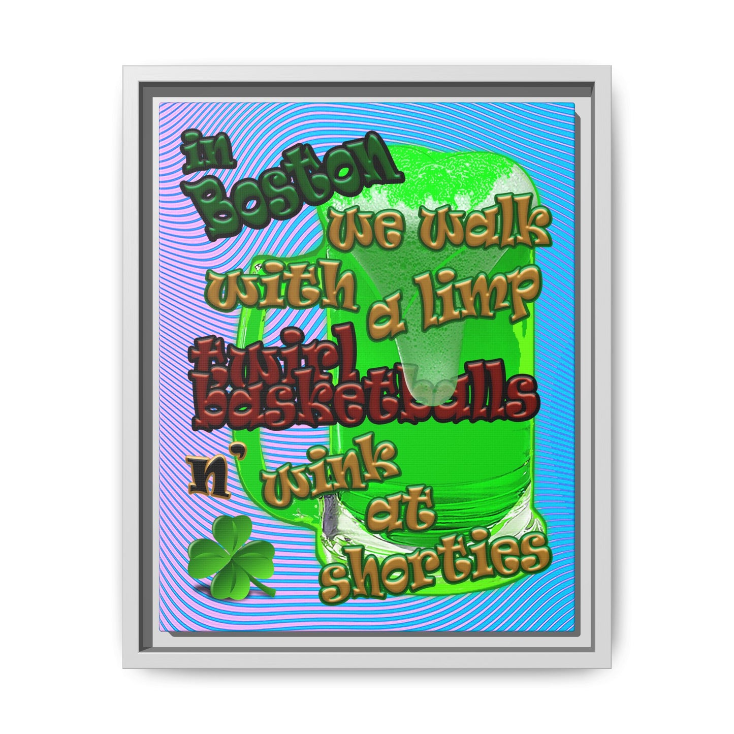 celtics logo - framed canvas art (light blue-purple wave)