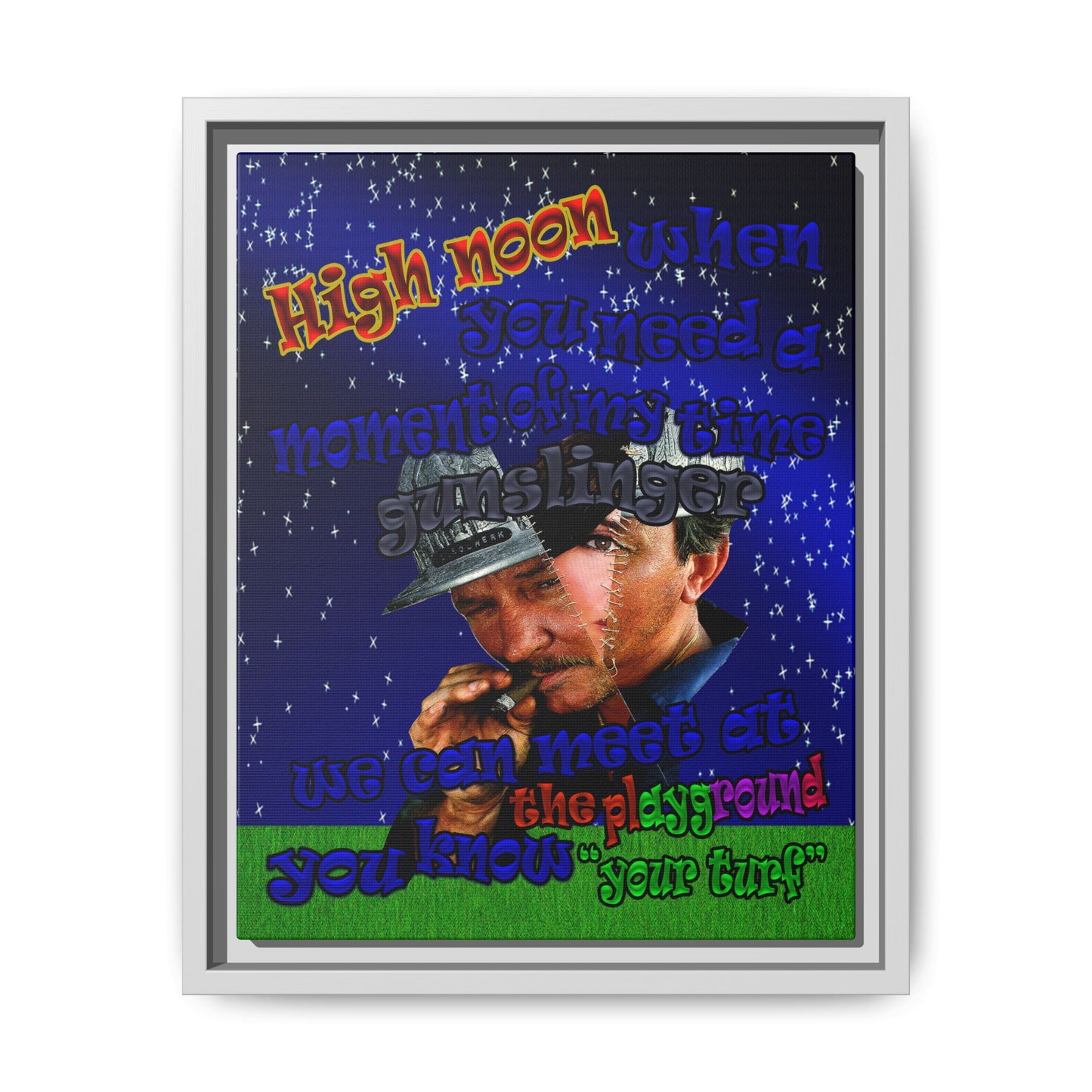high noon - framed canvas art ('snoops' background)
