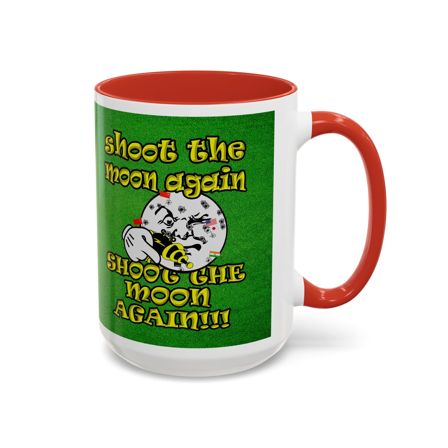shoot the moon again - Accent Mug (green turf)