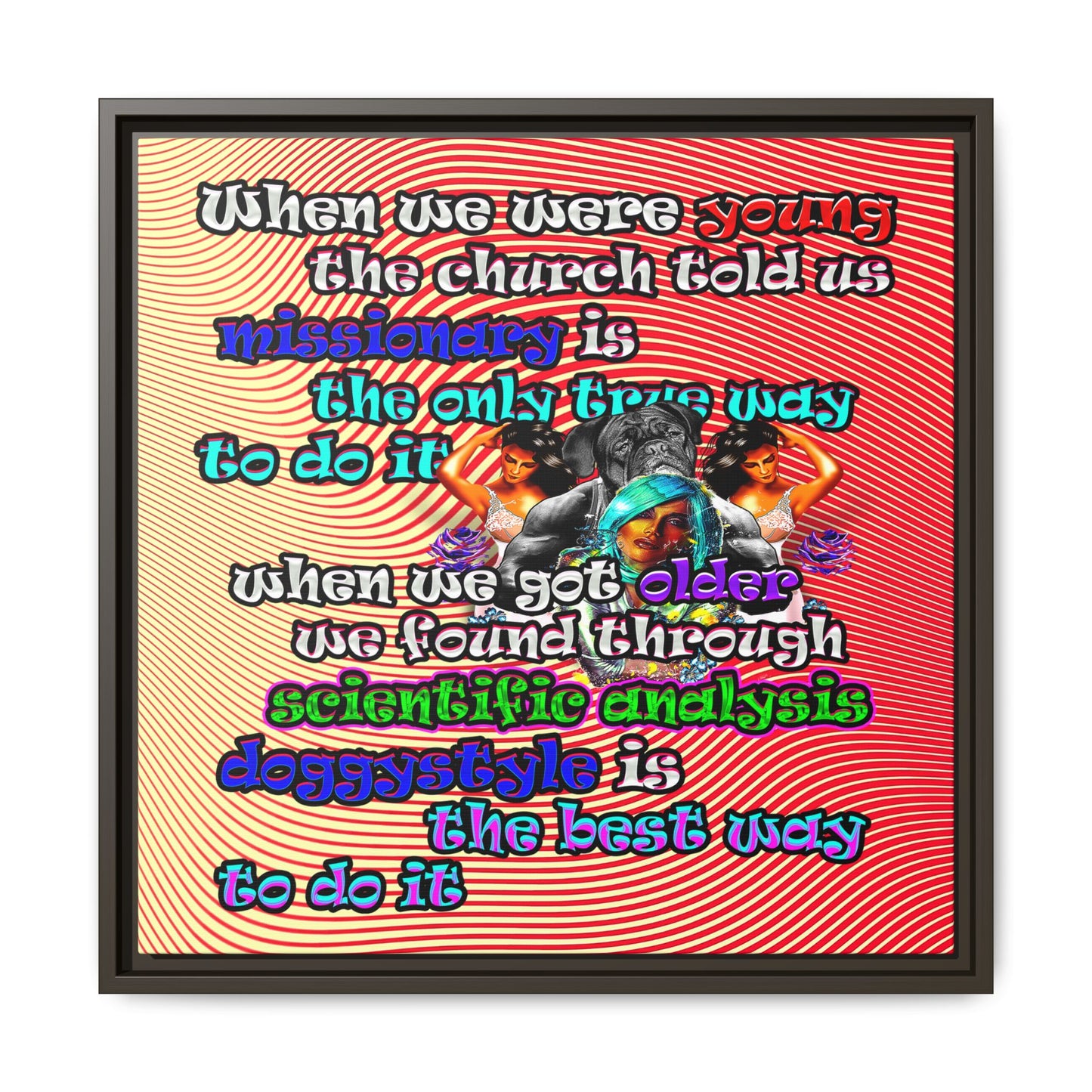 doggystyle - framed canvas art (yellow-orange wave)