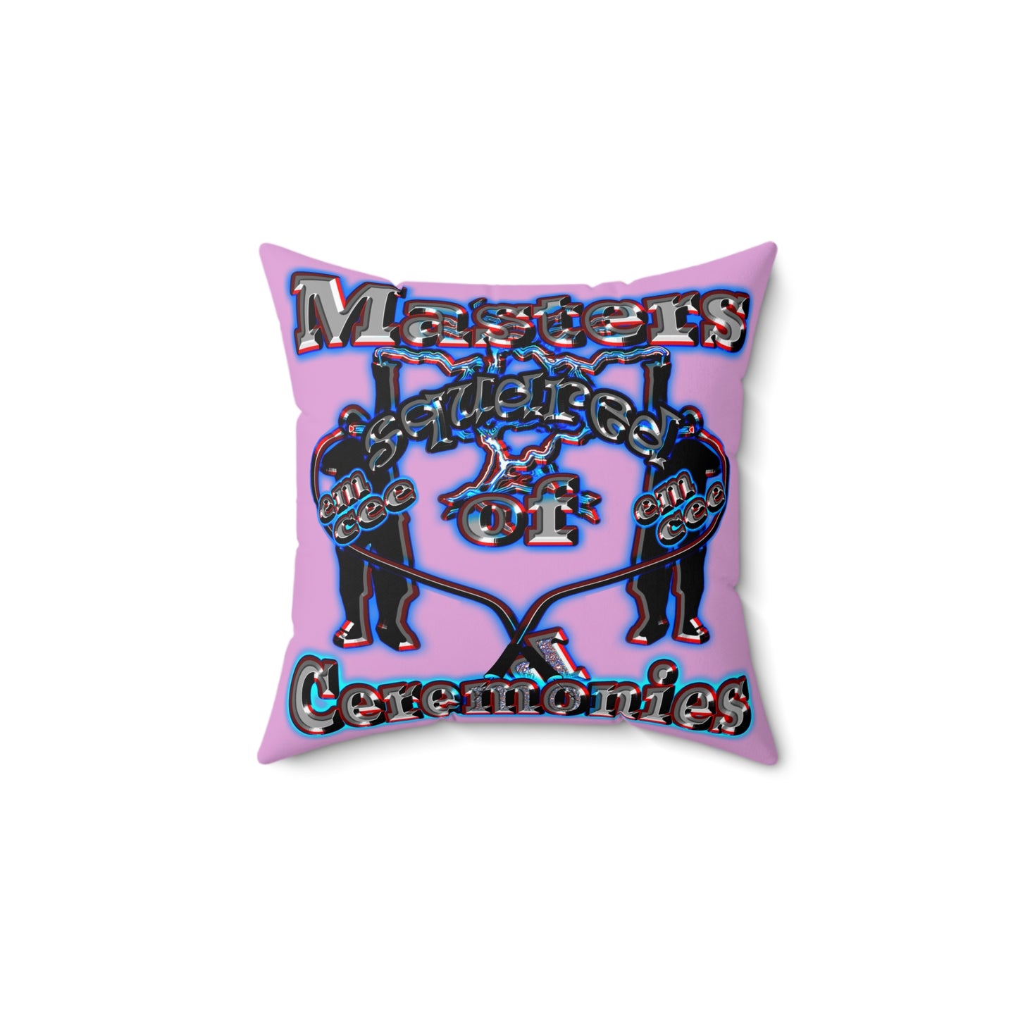 em cee squared - Faux Suede Square Pillow - (gummy pink)