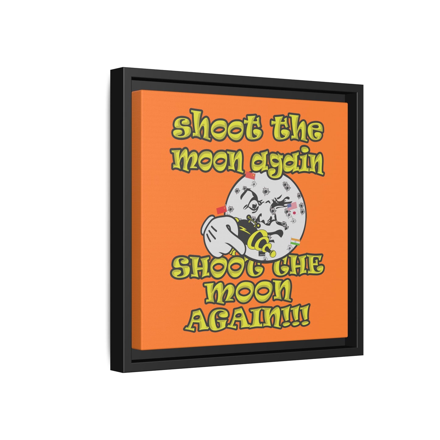 shoot the moon again - framed canvas art (crusta)