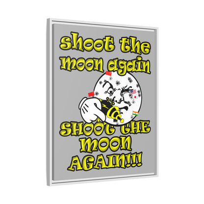 shoot the moon again - framed canvas art (light grey)